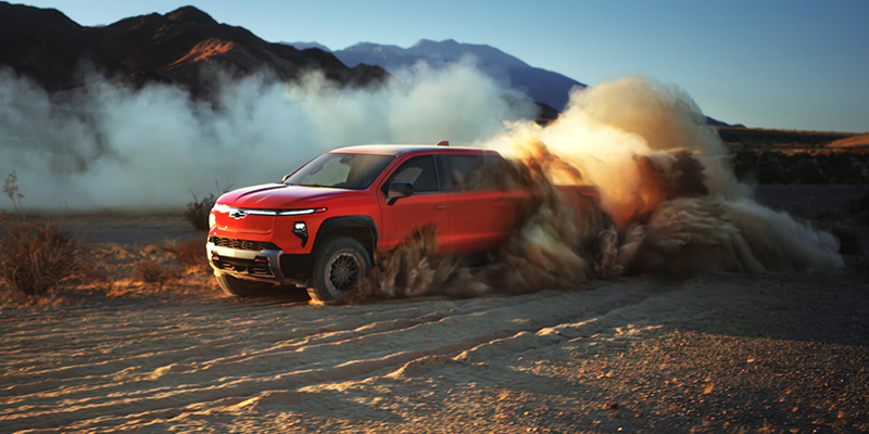 2026 Chevrolet Silverado EV showing it's off-road capabilities
